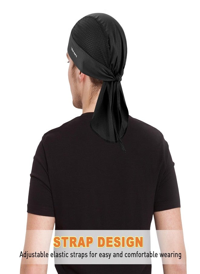 YANIKY Bandanas Skull Caps for Men, Women Skull Cap Helmet Liner, Summer Cycling Hat, Durags for Men, Motorcycle Bandana Sweat Wicking Dew Rags for Sport Travel Running Fitness (Black) - Image 5